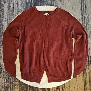 Madewell Rust Red Knit Crewneck Sweater
